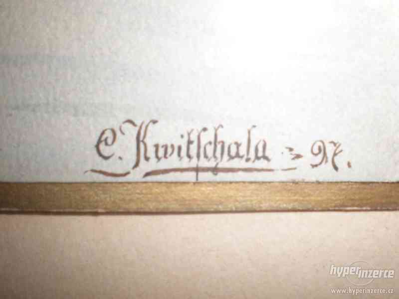 akvarel na kartonu, zaskleno, sign. C.Kwitschala 97 - foto 2