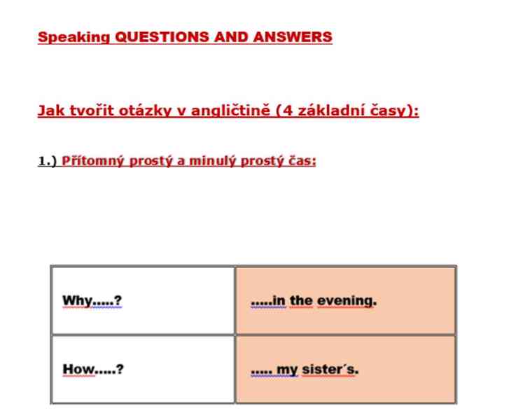 Speaking QUESTIONS AND ANSWERS - foto 1