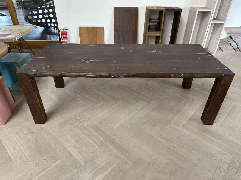 Masivní dubový stůl tmavý 2350x1000 mm  - foto 2