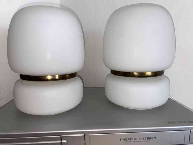 2 x retro lampička opálové sklo 70.léta - foto 2