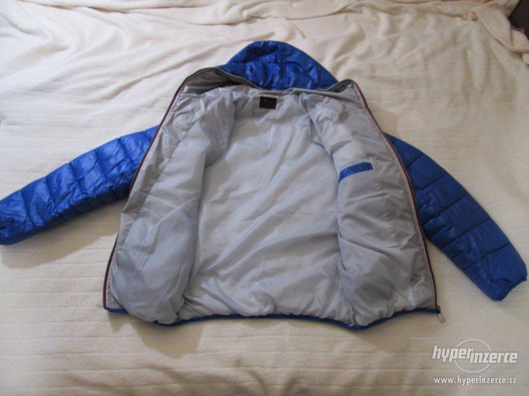 ZIMNÍ KABÁT - bunda s kapucí, vel. 164 (modrá) - foto 1