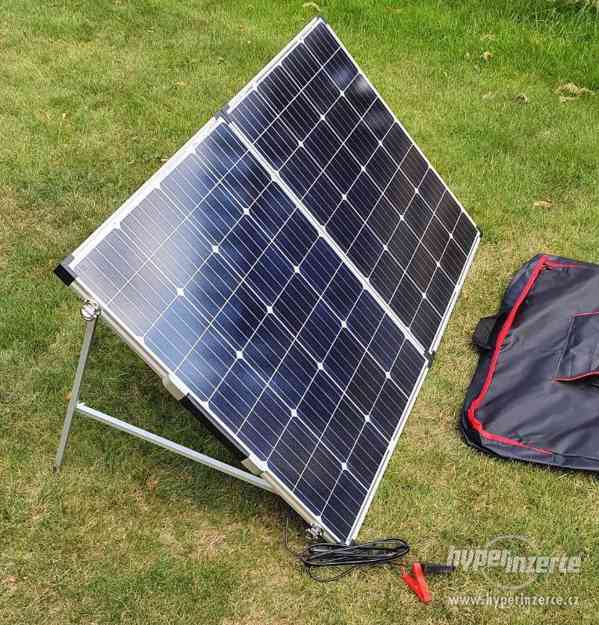 Solární panely skládací kufr 160W k dobíjení akumulátoru 12V - foto 2