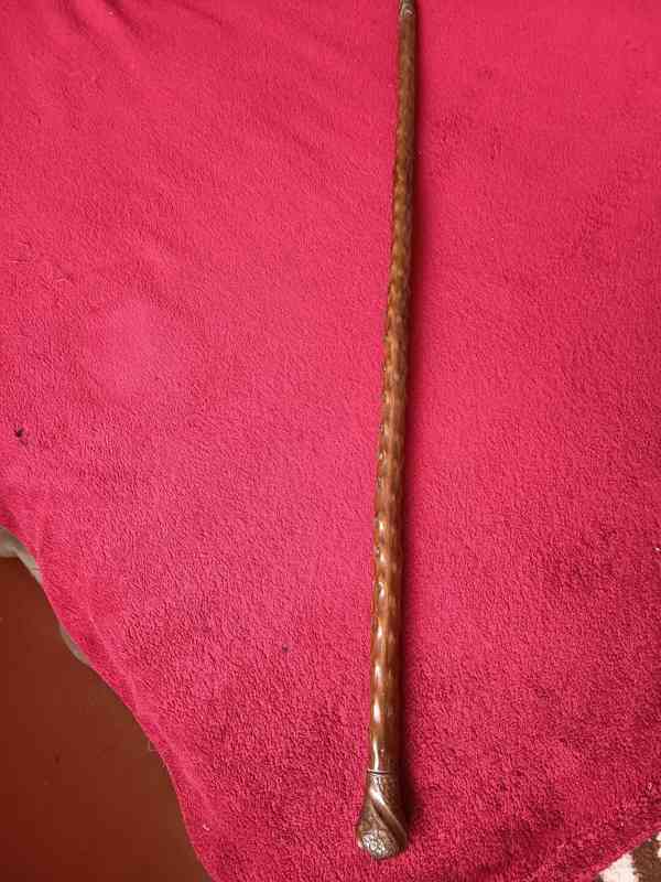 Hůlka špacírka, délka 86 cm, hlavice zdobená květy - foto 4