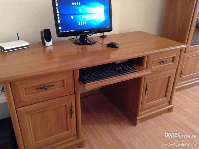 Rustikální psací stůl + kancel.židle SLEVA !!!! - foto 1