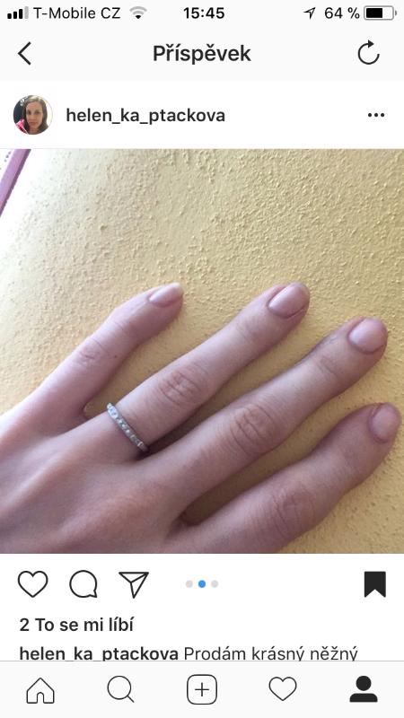 Prsten z bílého zlata s brilianty - foto 1