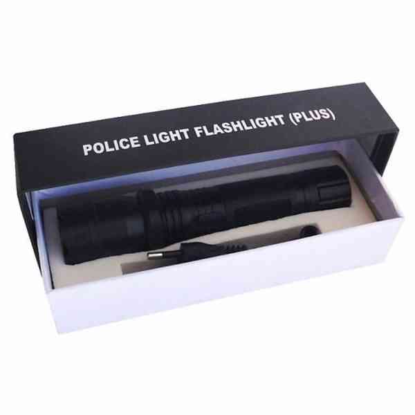 LED svítilna s paralyzérem Police - černá - foto 3