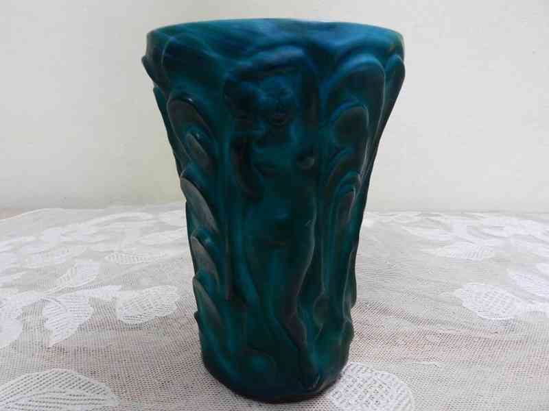 Nevídaná Art Deco zelená Váza Akty Malachit Jade - foto 4