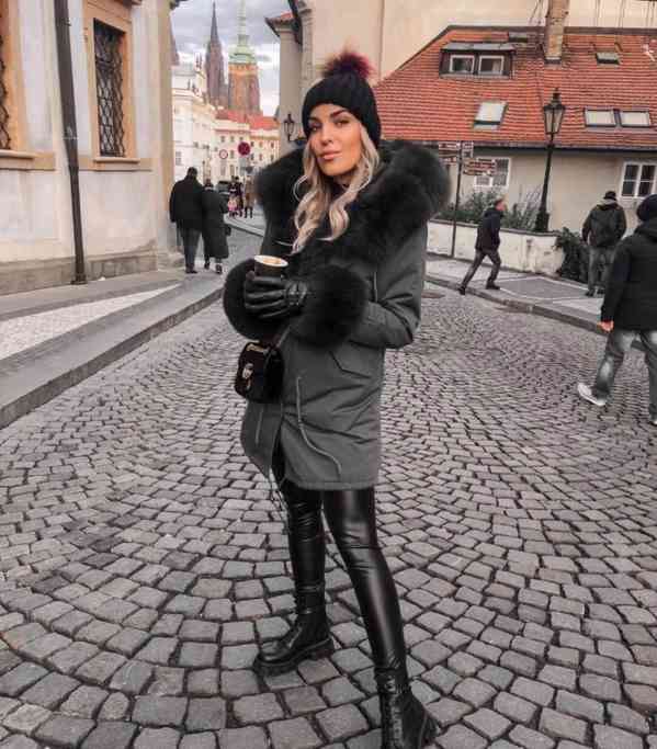 Kožešinová parka khaki - foto 7