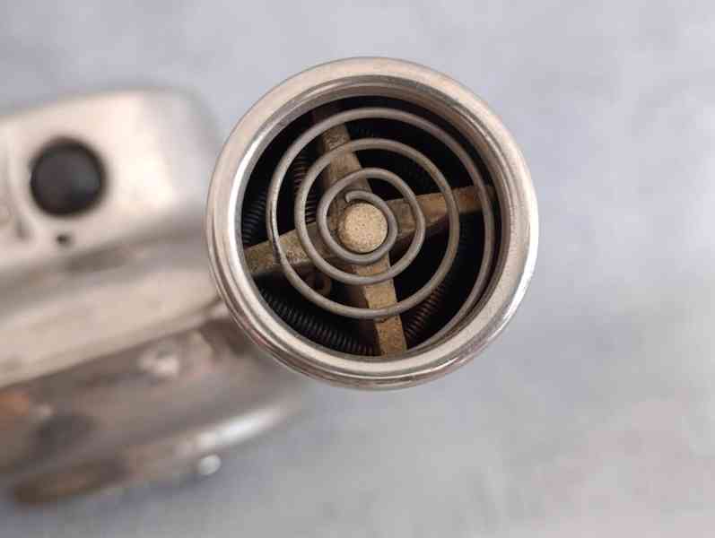 Starý značkový fén AEG – chromovaný kov, textilní kabel, krá - foto 8