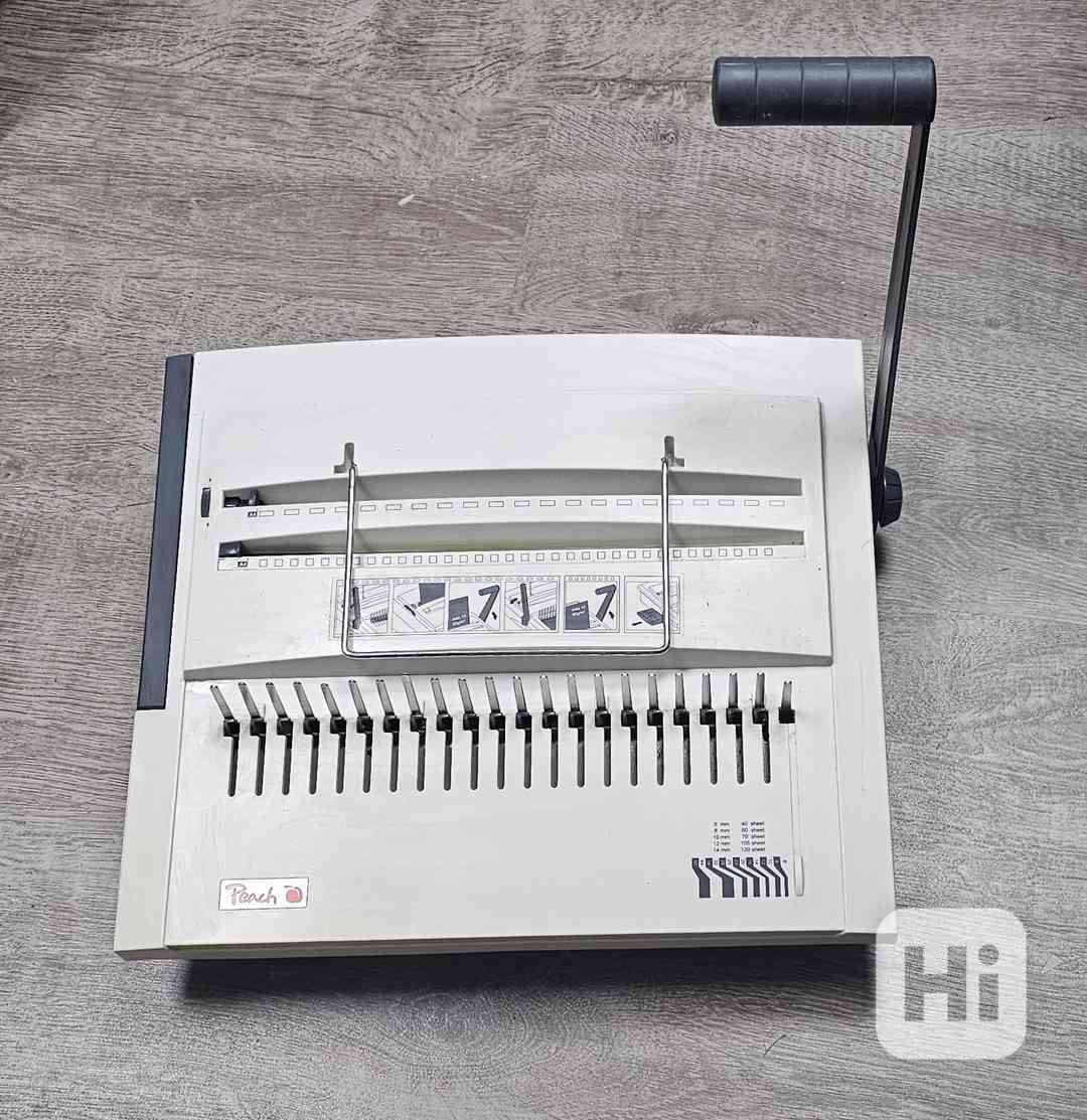 Stroj na kovovou i plastovou vazbu Peach PB200 + Vazač Peach - foto 1