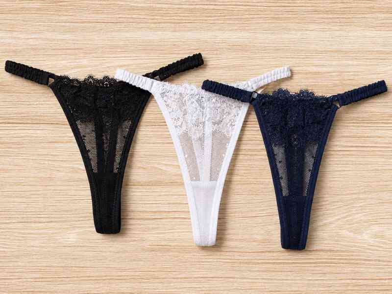 Luxusní set 3x krajkových tang vel. S - foto 3