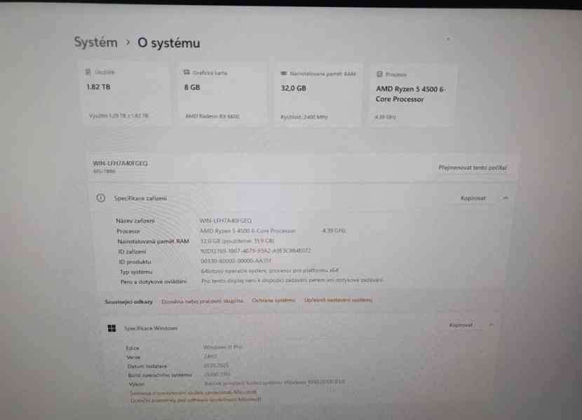 Herní PC zánovní AMD Ryzen 5 4500| rx6600| 32GB| záruka - foto 6