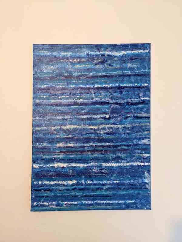 Obraz modrý les kvete 70x50 cm akryl na plátně Moňas - foto 1