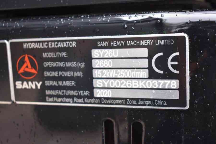Rypadlo Sany SY26-U 2020 Diesel - foto 8