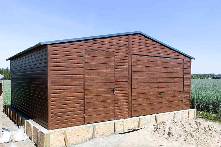 Plechová garáž 6x5m sedlová střecha, vrata dveře TS219 - foto 3