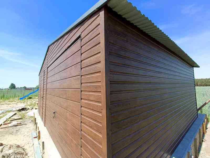 Plechová garáž 6x5m sedlová střecha, vrata dveře TS219 - foto 2