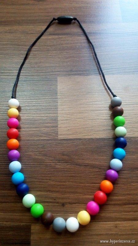 Silikonový náhrdelník barevné kuličky - foto 2