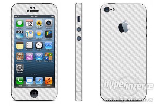 Karbonová 3M folie iPhone 5 - bílá, černá - foto 2