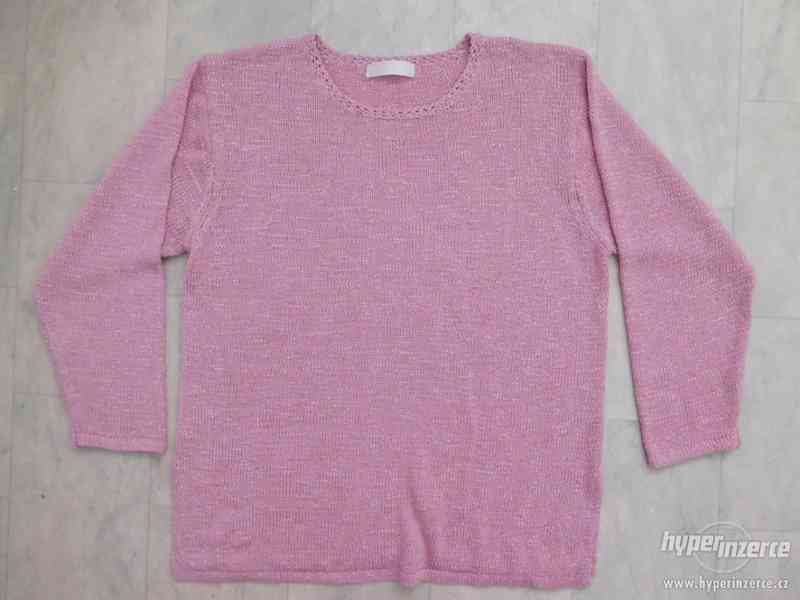 dámský růžový svetřík - foto 3