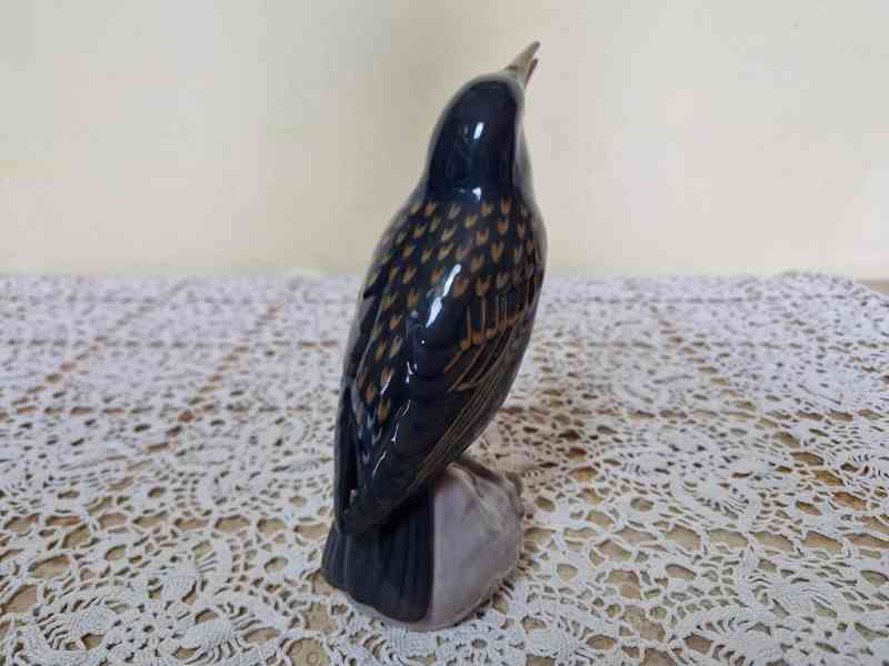 Porcelánová soška Špaček Pták Kodaň Copenhagen - foto 6