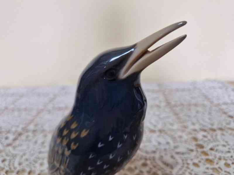 Porcelánová soška Špaček Pták Kodaň Copenhagen - foto 5