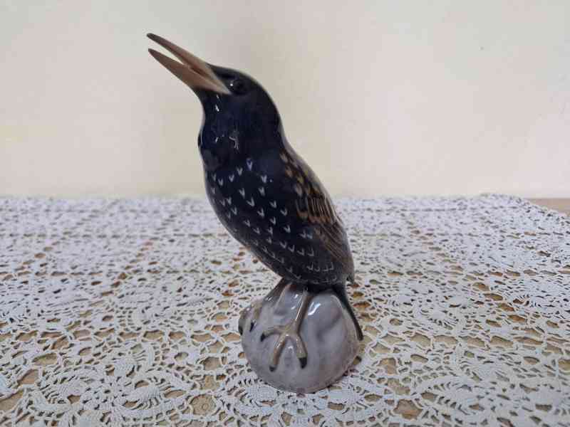 Porcelánová soška Špaček Pták Kodaň Copenhagen - foto 2