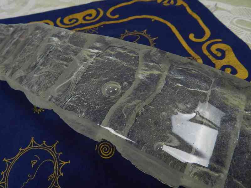 Autorská skleněná Plastika Reliéf Objekt z čirého skla - foto 5