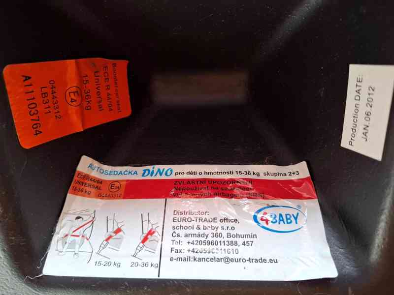 Dětský podsedák do auta DINO 4Baby - foto 3