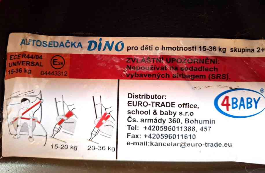 Dětský podsedák do auta DINO 4Baby - foto 4