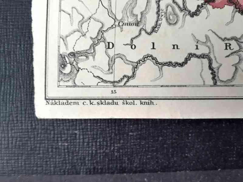  Morava a Slezsko - mapa vytržená ze staré knihy Rak.-Uher. - foto 2