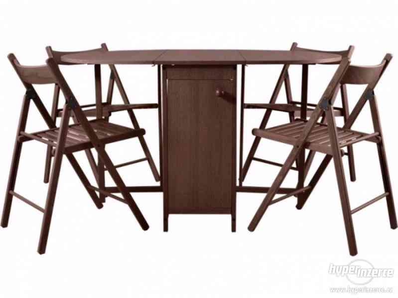 Rozkládací jídelní stůl a 4 x židle - foto 1