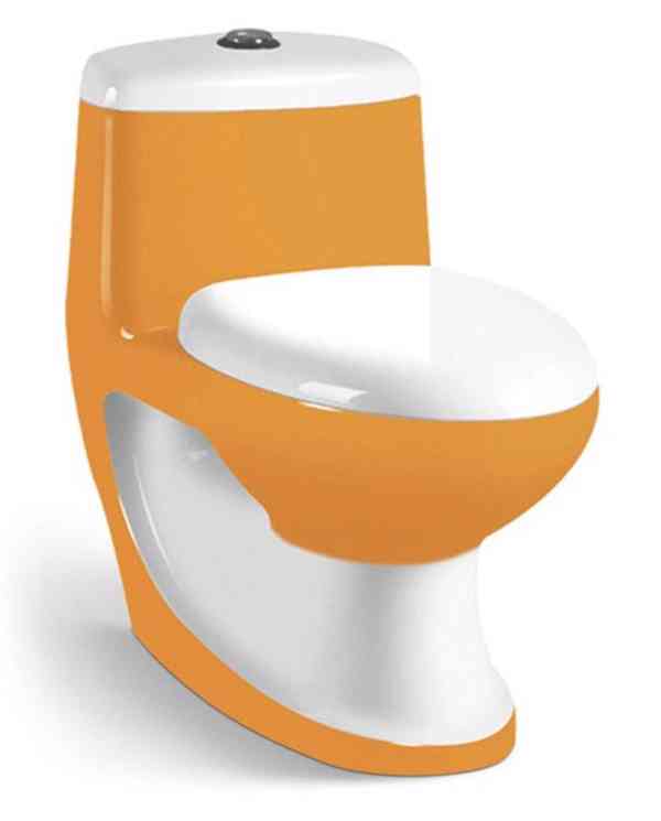 Nová WC toaleta (záchod)oranžovo-bílá!Plus umyvadlo ZDARMA!