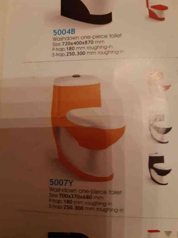 Nová WC toaleta (záchod)oranžovo-bílá!Plus umyvadlo ZDARMA - foto 2