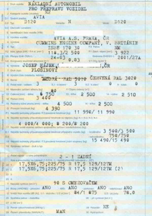 12t odtah na 7.6t/5.8m naviják Avia D120 Cummins - foto 6