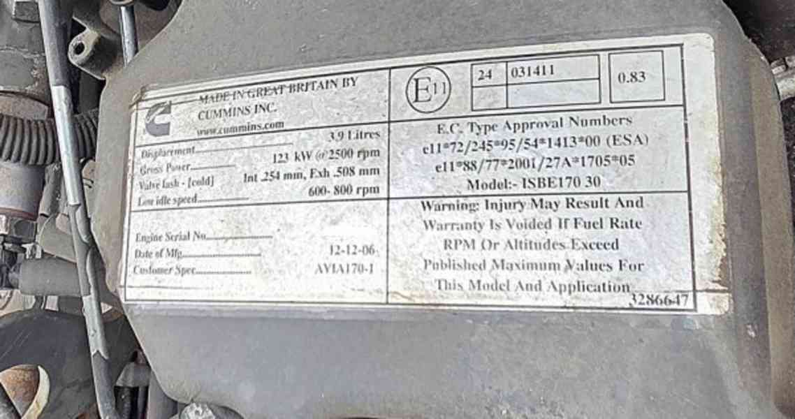 12t odtah na 7.6t/5.8m naviják Avia D120 Cummins - foto 7