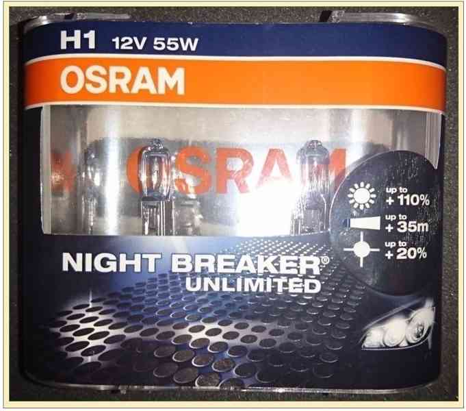 Nové OSRAM H1 12V 55W NIGHT BREAKER blistr - 2ks - foto 1