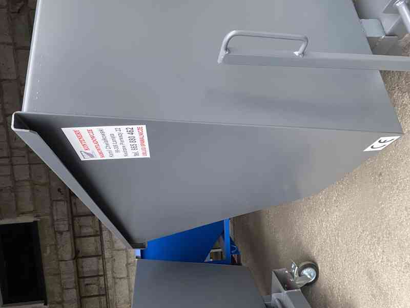 Odpadkový kontejner, kolébka, násypka, 1 m3 kontejner - foto 3