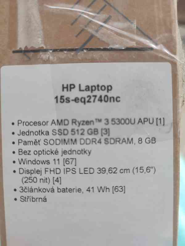 Notebook HP Laptop 15s-eq2740nc plus tiskárna k tomu - foto 2