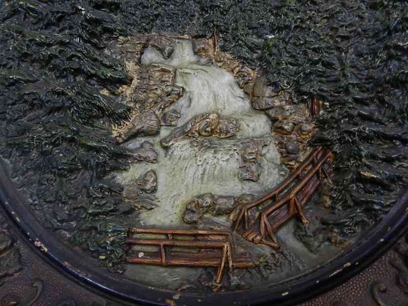 Obří secesní Talíř Vodopád Kolbacher Wasserfall J. Mareš  - foto 5