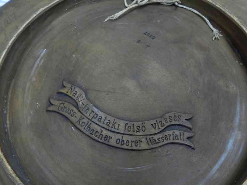 Obří secesní Talíř Vodopád Kolbacher Wasserfall J. Mareš  - foto 7
