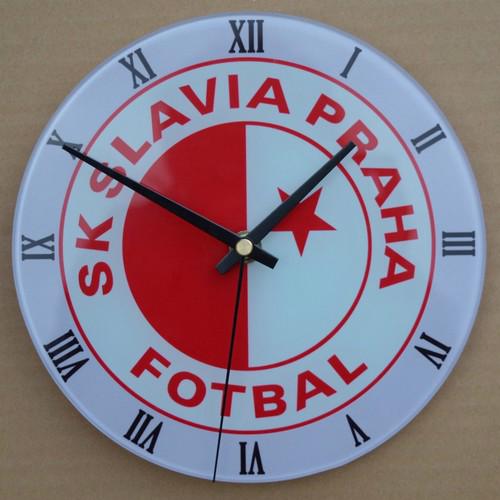 Skleněné hodiny SLAVIA PRAHA Fotbal