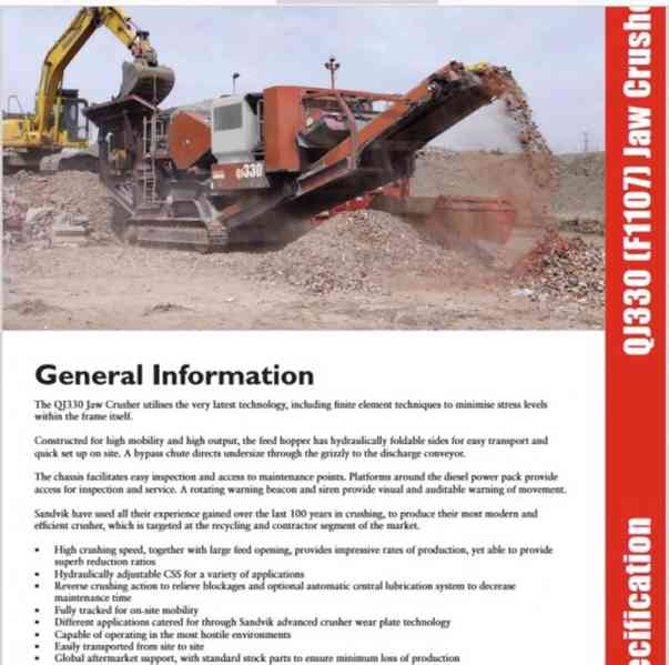 43t mobil drtič 300t/h čelist Fintec 1107 (Sandvik QJ330) - foto 7