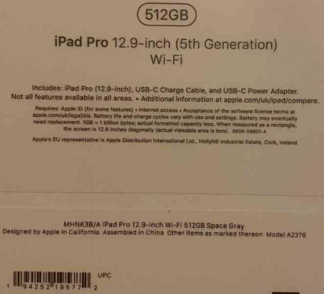 Apple IPAD Pro 5. generace 512 GB Wi-Fi 2021 – 12,9 IN nový - foto 3