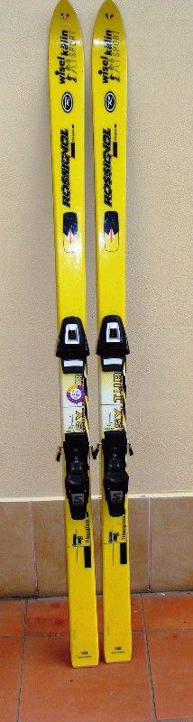 Žluté lyže Rossignol velikost 168cm + žluté hůlky 110cm - foto 1