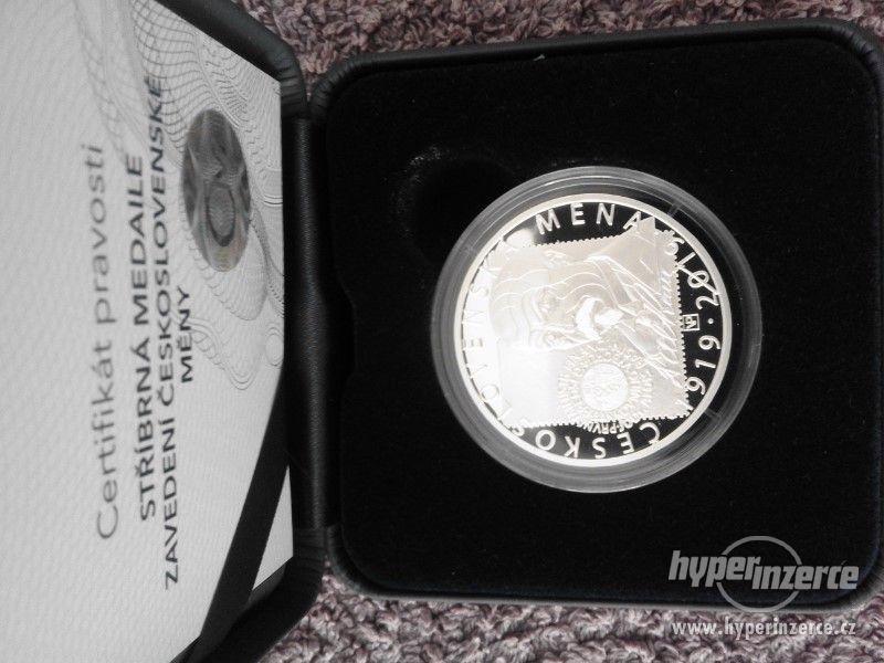 Stříbrná medaile zavedení československé měny - foto 1