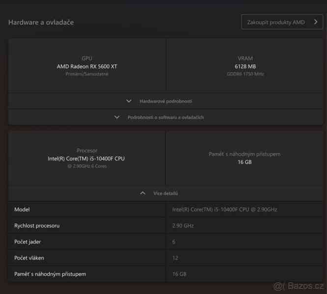Herní PC i5 10400,RX 5600XT,16 GB RAM,SSD+HDD - foto 6