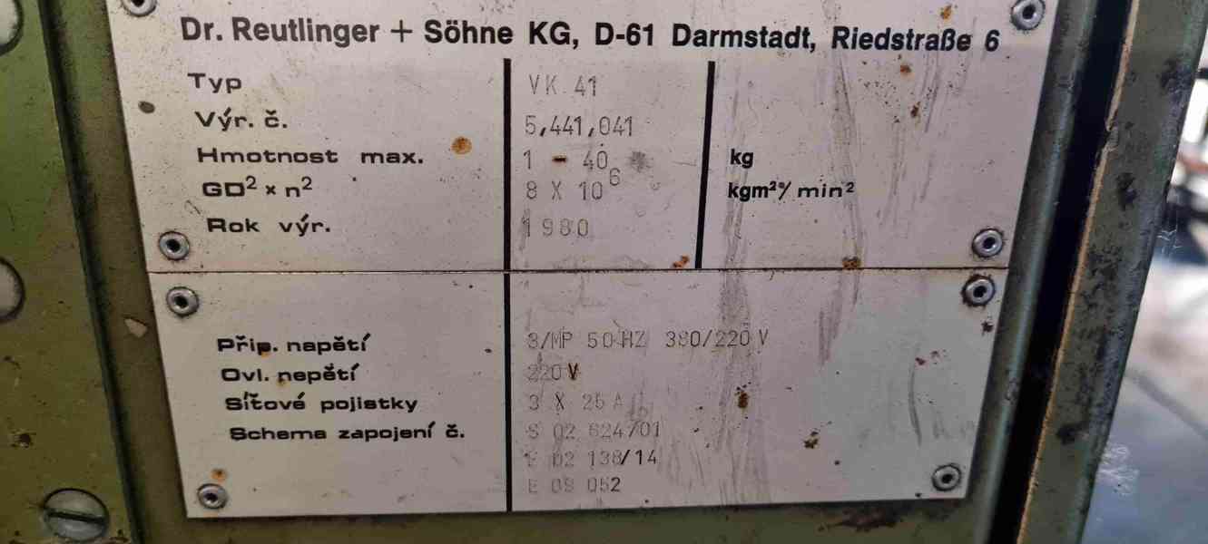 Použitý vyvažovací stroj VK 41 od f. Reutlingen, r. v. 1980 - foto 10