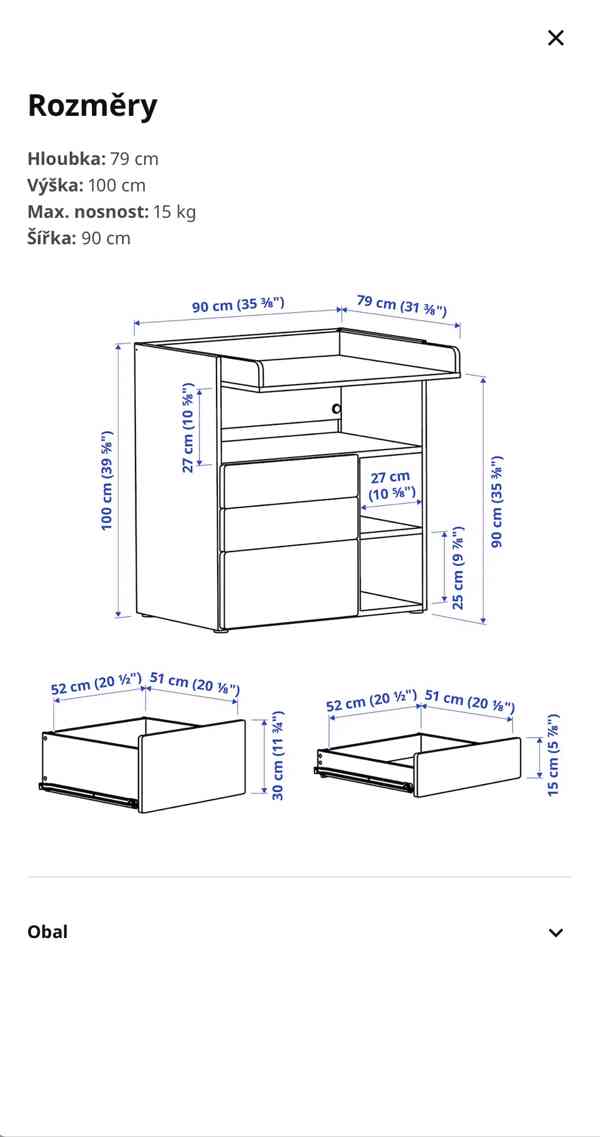 Přebalovací pult Ikea  - foto 3