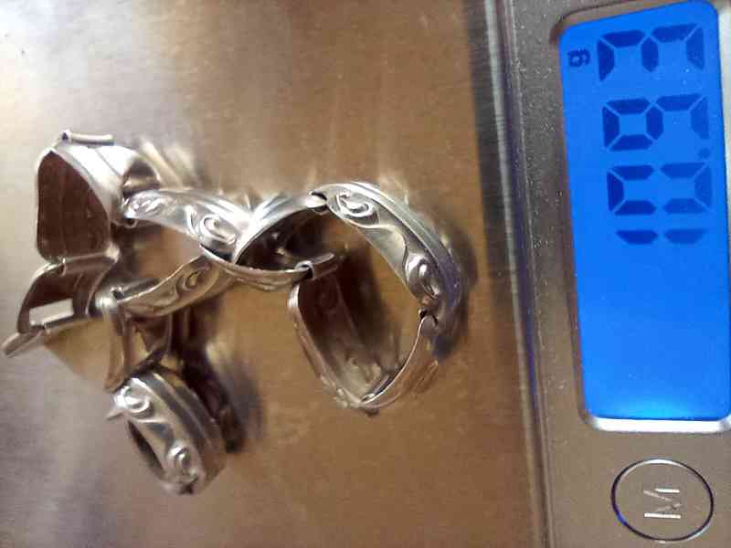 Stříbrný článkový náramek Art Deco - foto 3