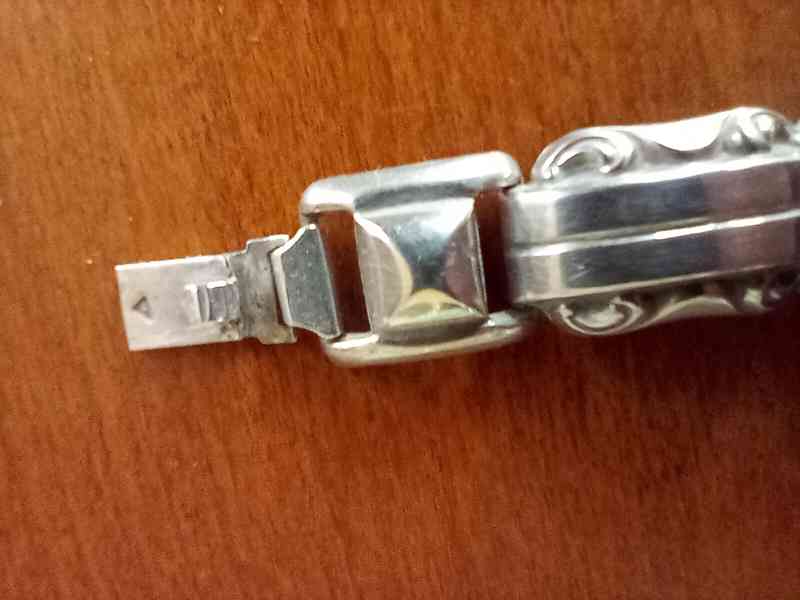 Stříbrný článkový náramek Art Deco - foto 5